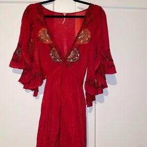 Red free people dress